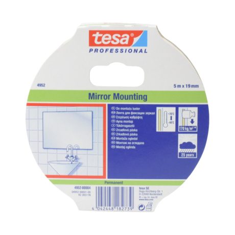 Rag.szalag TESA 4952 19mm/5m kétoldalas PE hab/AC/1200my  tükörragasztó