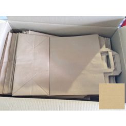   Papír tasak szalagfüles 220+100x280mm natúr, 80g/m2, 250 db/karton, 50 db/hajtás