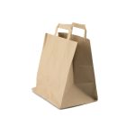 Papír tasak szalagfüles 260+170x250mm natúr, 80g/m2, 250 db/karton, 50 db/hajtás