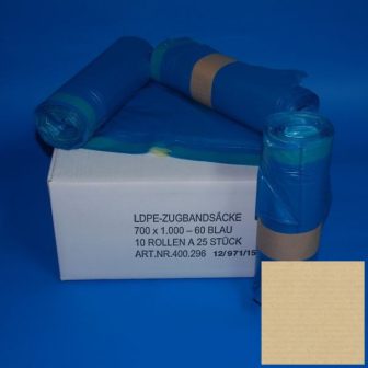 Zsák LDPE/reg 700x1000mm/35mikron, kék zárószalagos, 25db/tek., 250db/#