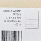 Etikett cimke 1/12, 97x42,3mm, 12 db címke/A4