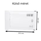 Légpárnás tasak boríték 120x215mm (belméret), B12 fehér